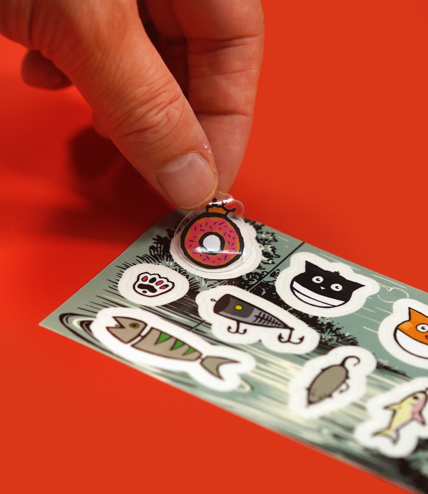 Cat Fishin' Sticker Sheet