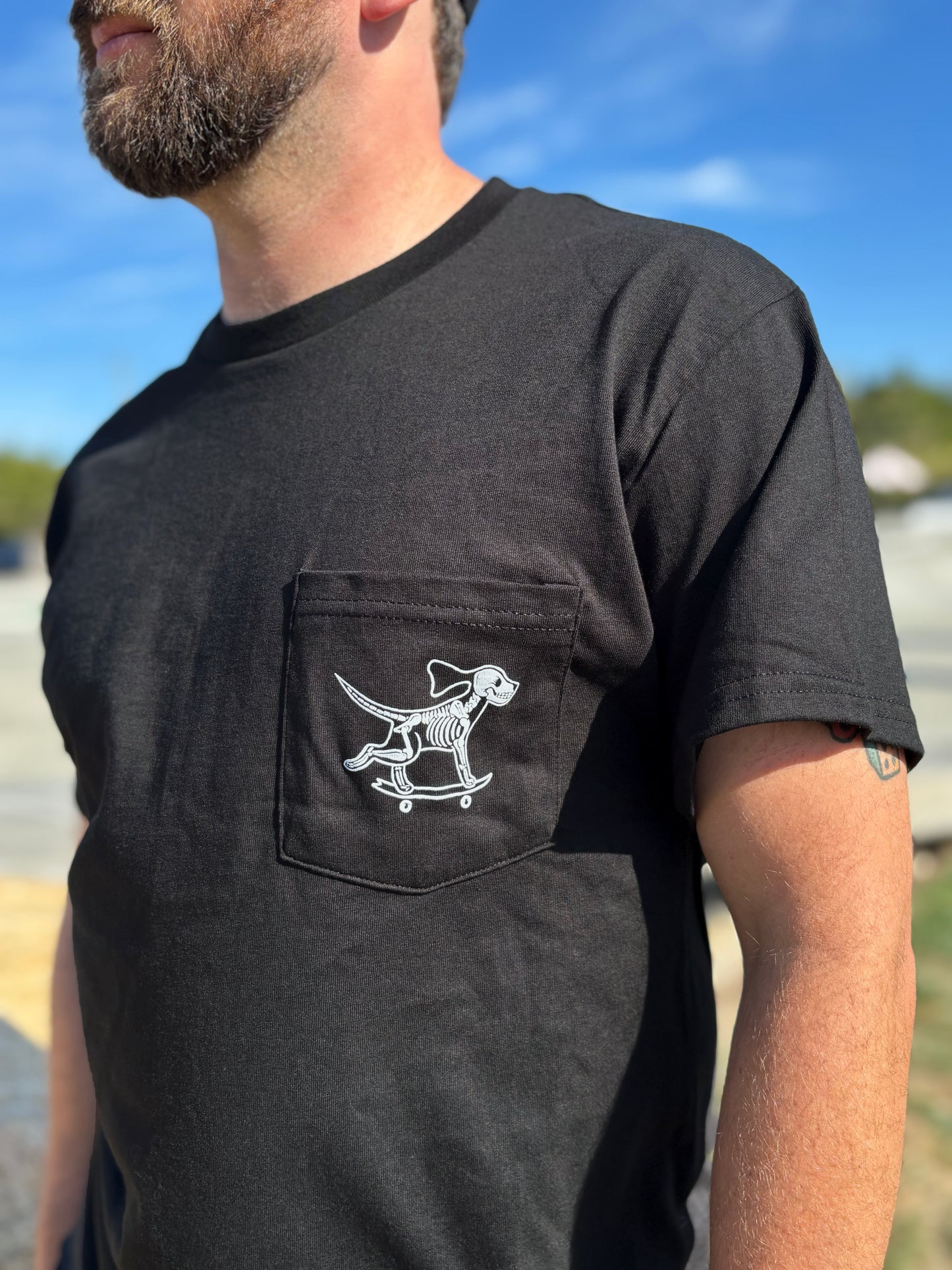 Glow in the Dark Skelly Skate Dog T-Shirt