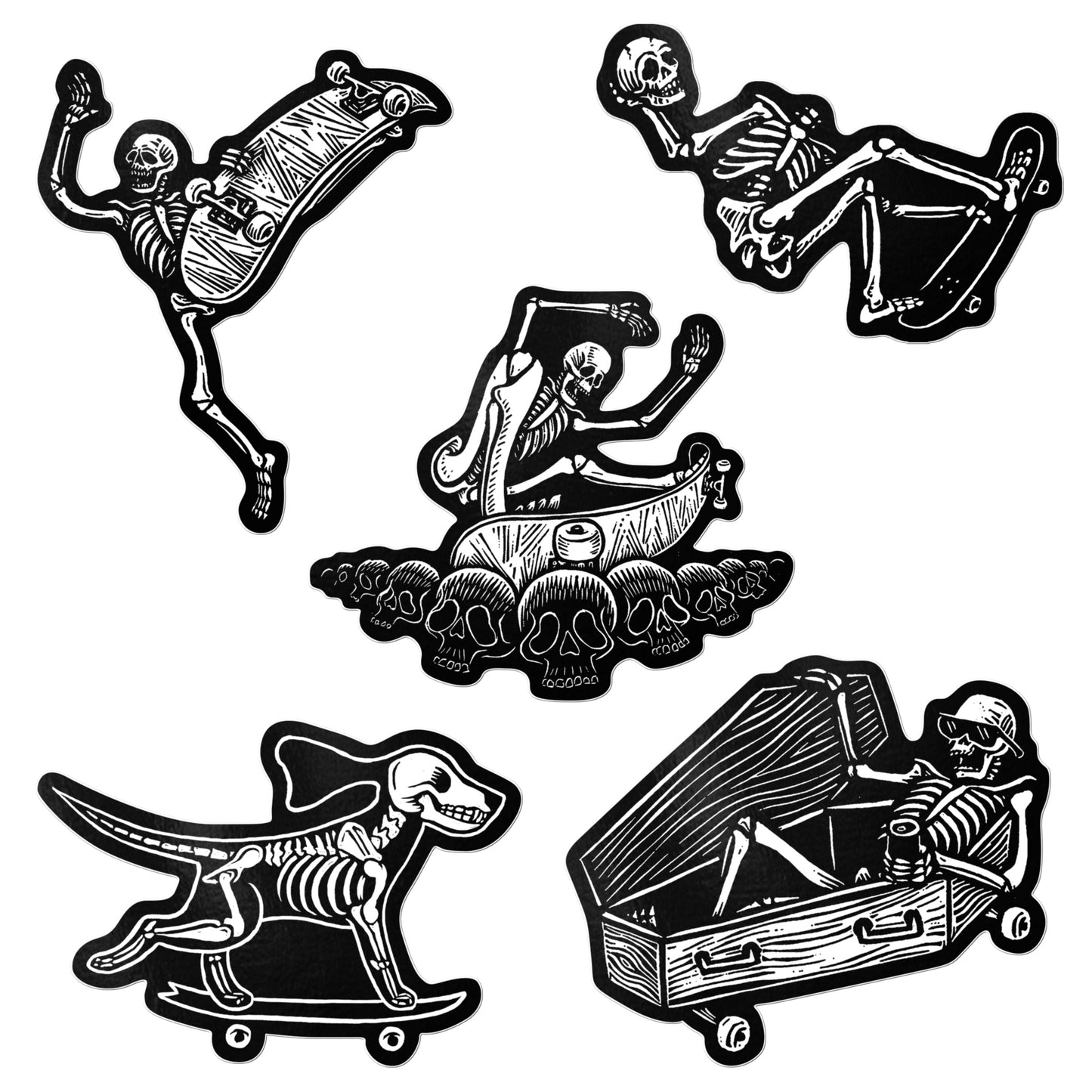 Skeleton Skaters Sticker Pack