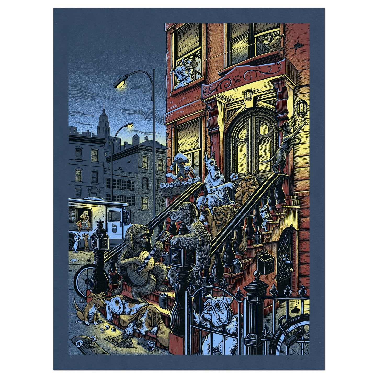 Stoop Dogs Night Screen Print