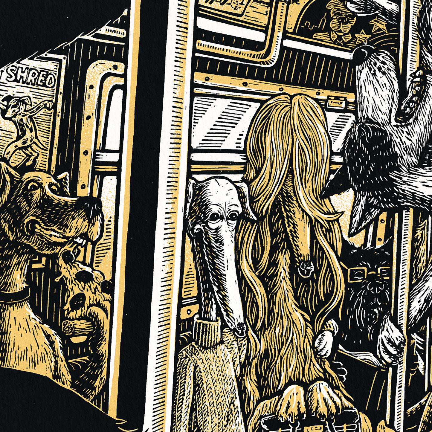 Subway Dogs Screen Print