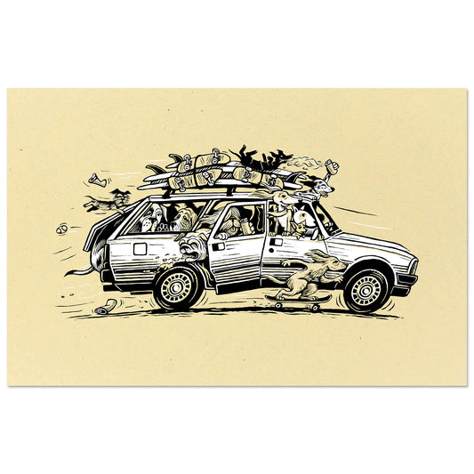 Beach Bound Hounds Screen Print