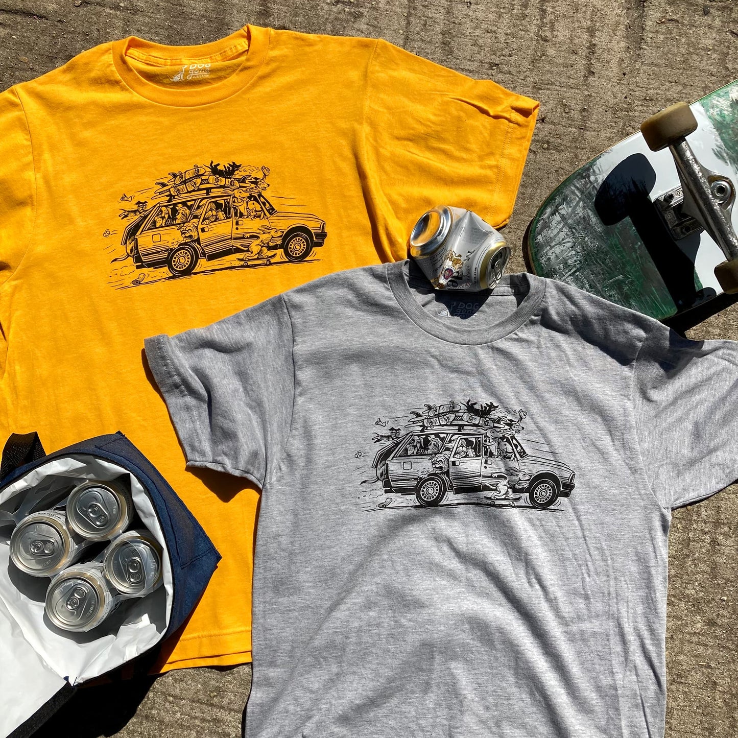 Beach Bound Hounds T-Shirt Heather Grey