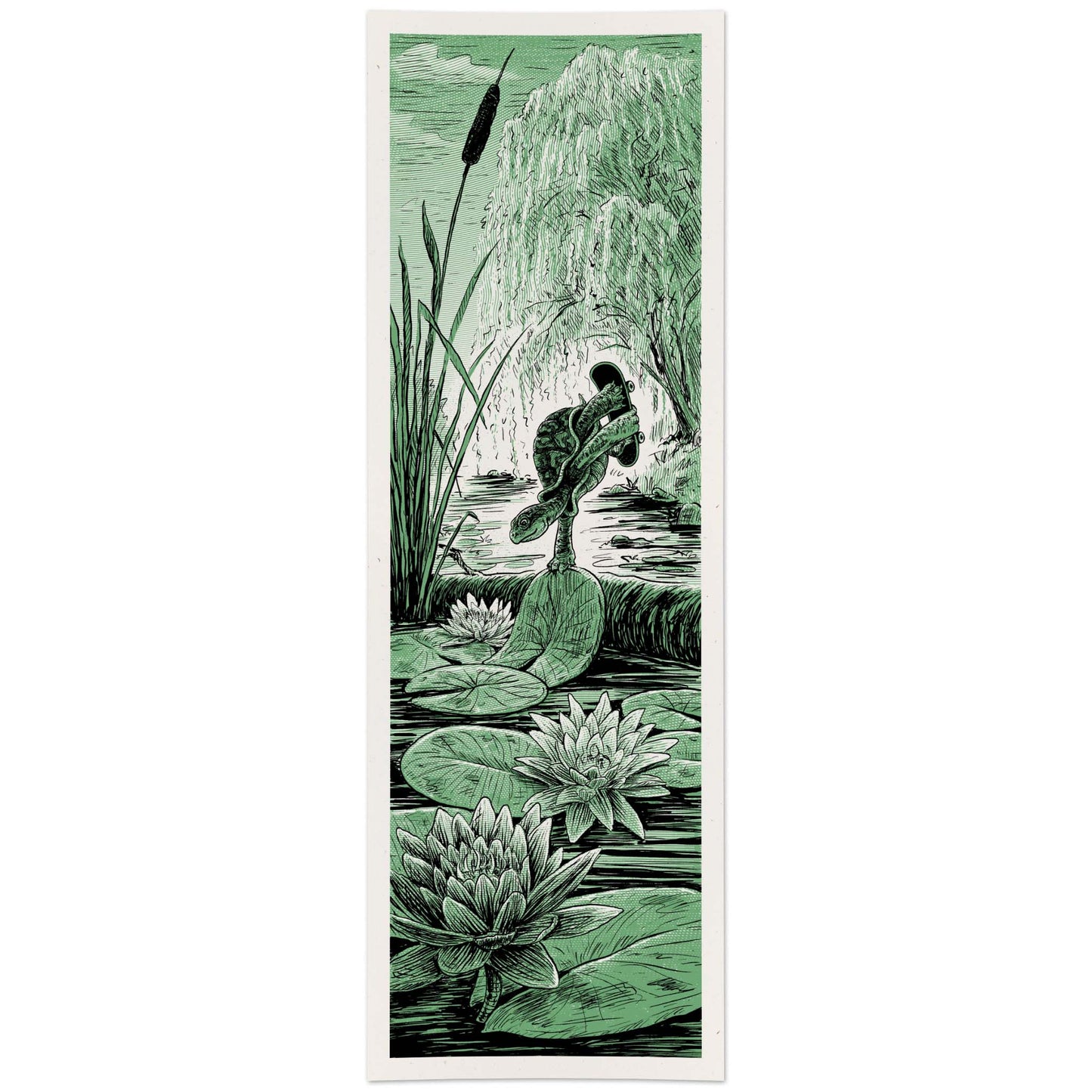 Skateboarding Turtle Screen Print