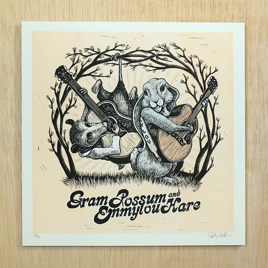 Gram Possum and Emmylou Hare Art Print