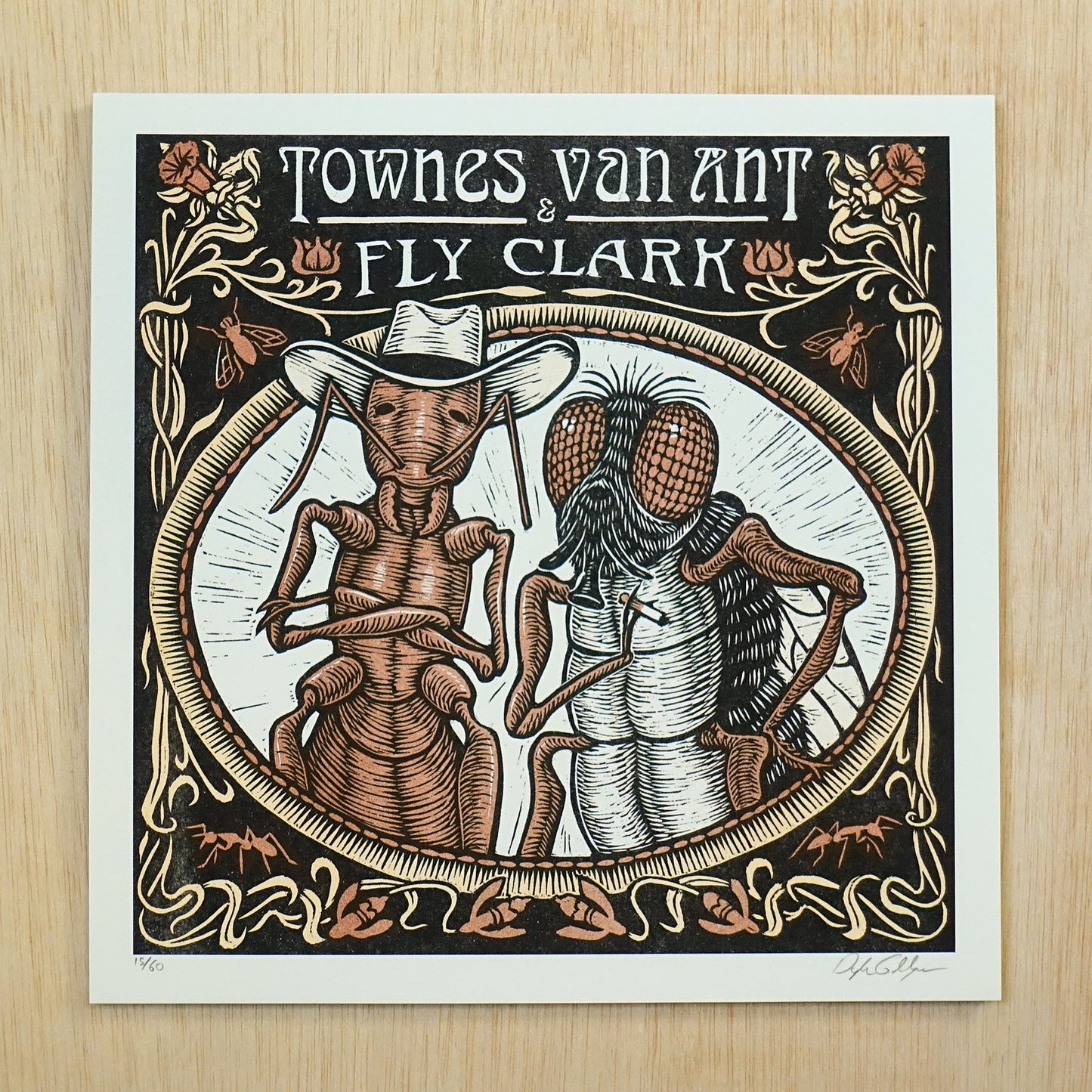 Townes Van Ant and Fly Clark Print
