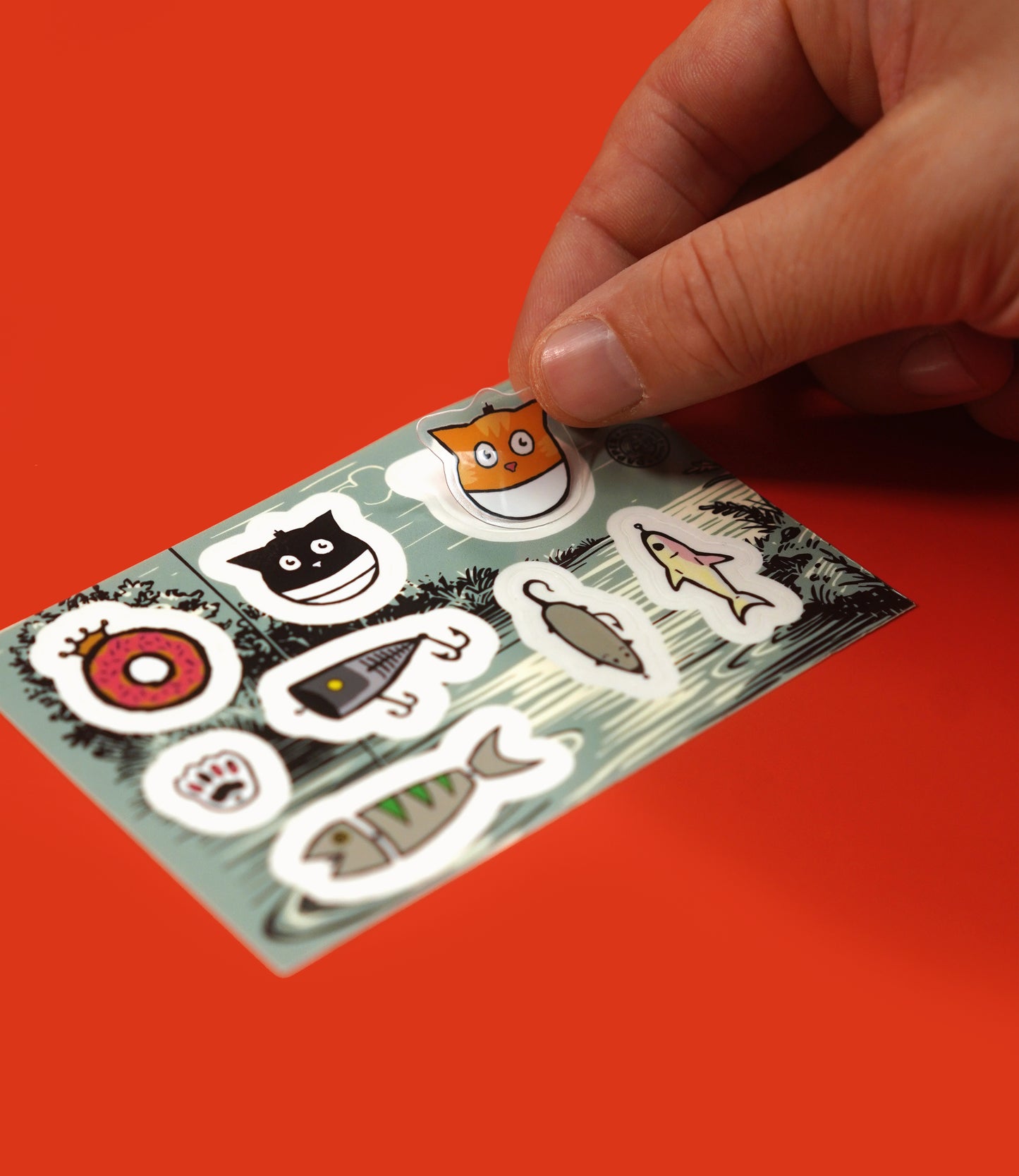 Cat Fishin' Sticker Sheet