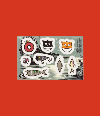 Cat Fishin' Sticker Sheet