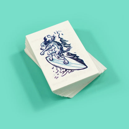 Surfing Dog Waterless Temporary Tattoo