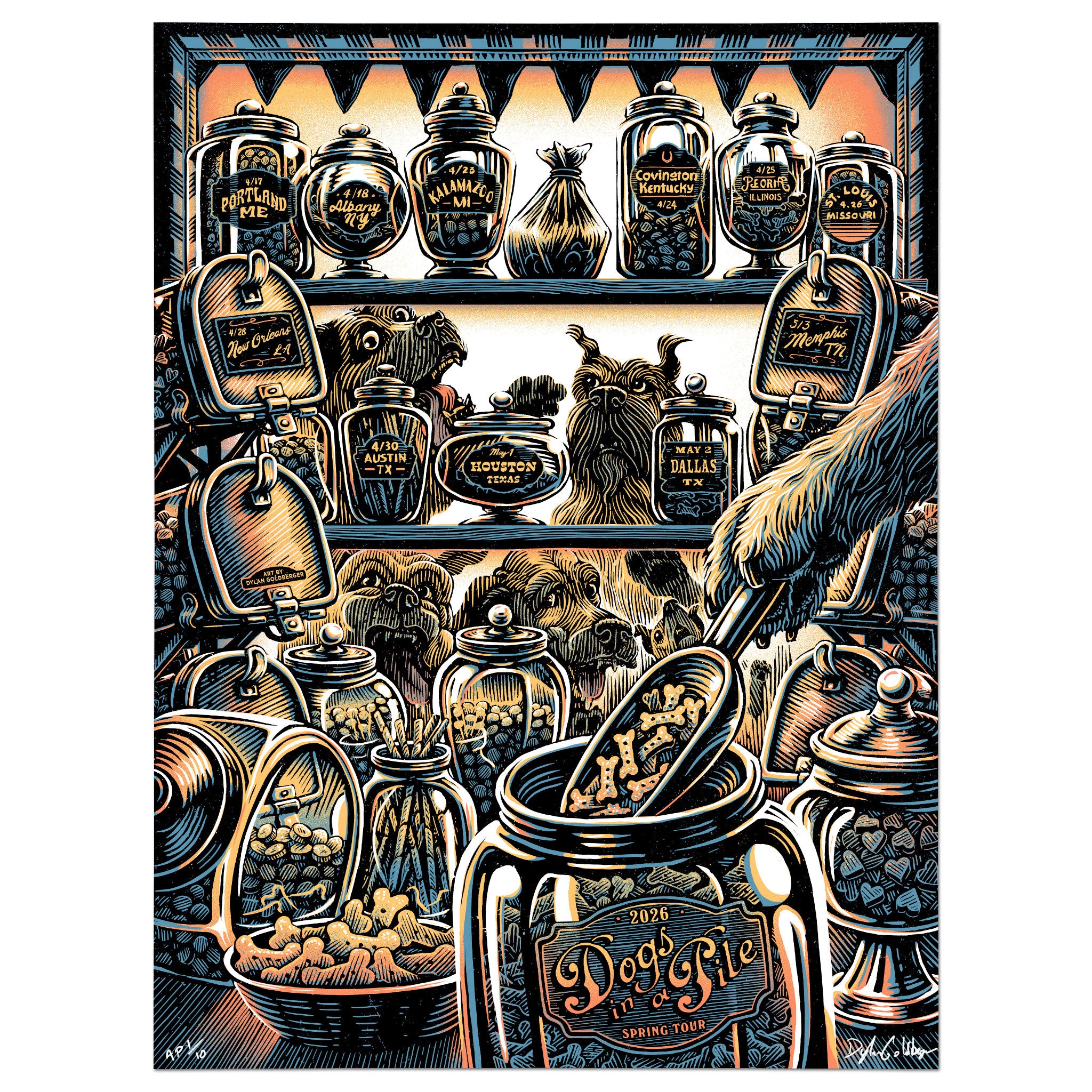 Dogs in a Pile Spring 2026 Tour Poster – Dog Gone Studios