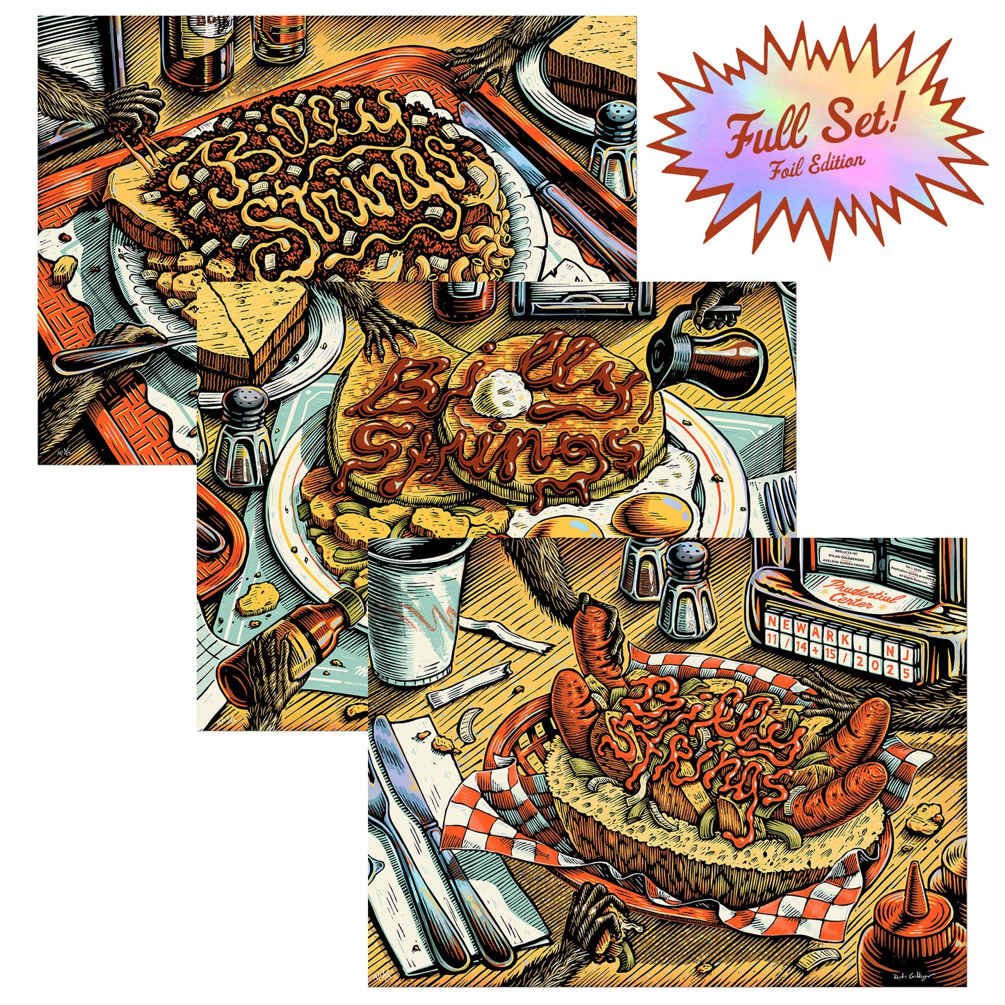 Billy Strings Diner Triptych- Foil Edition