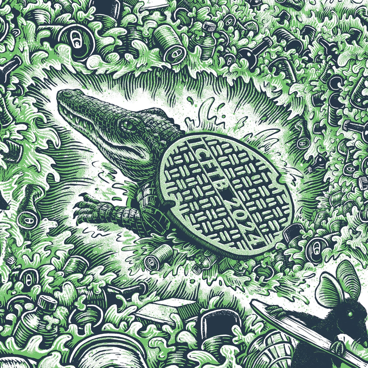 Sewer Gator Screen Print