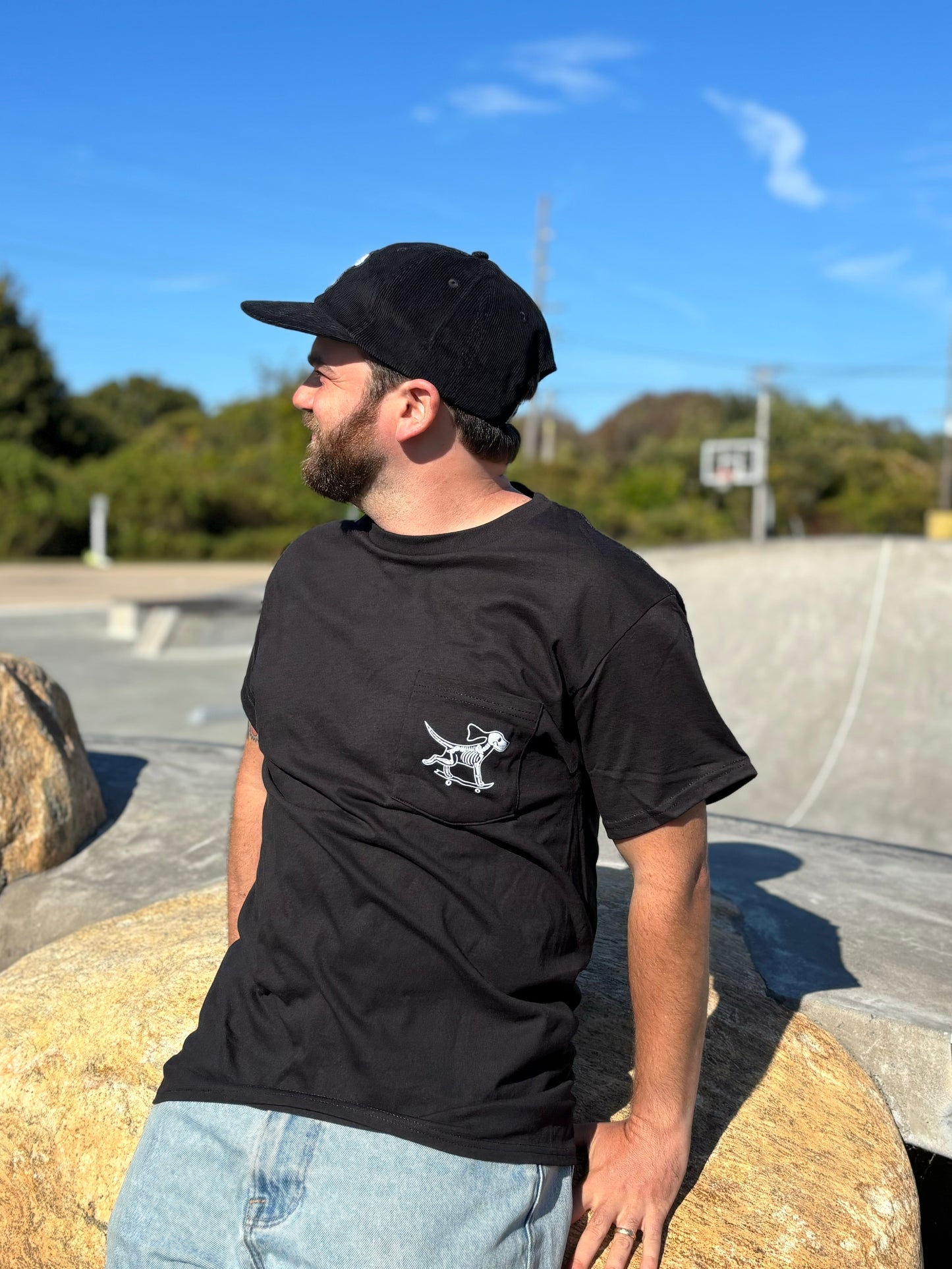 Glow in the Dark Skelly Skate Dog T-Shirt