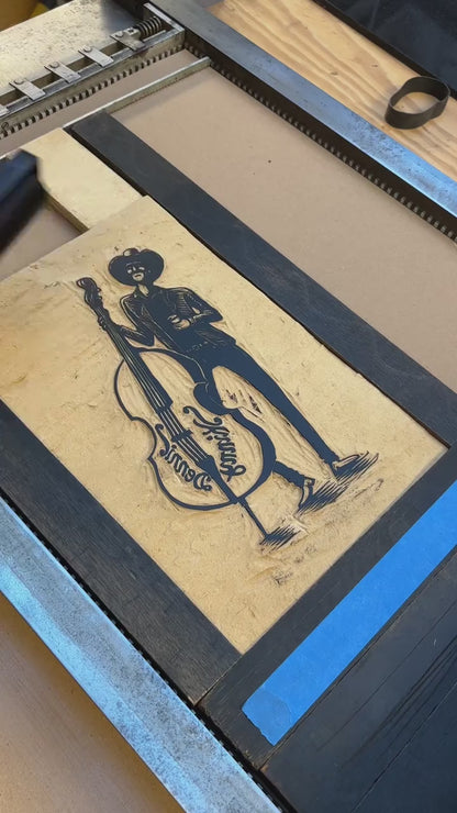 Skinny Dennis Woodcut Print