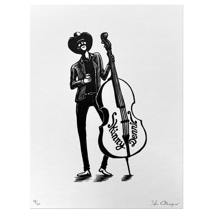 Skinny Dennis Woodcut Print