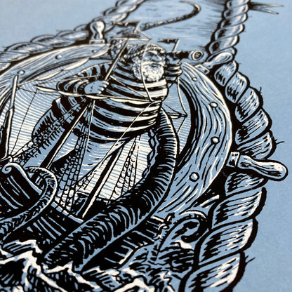 Stormalong and Kraken Print