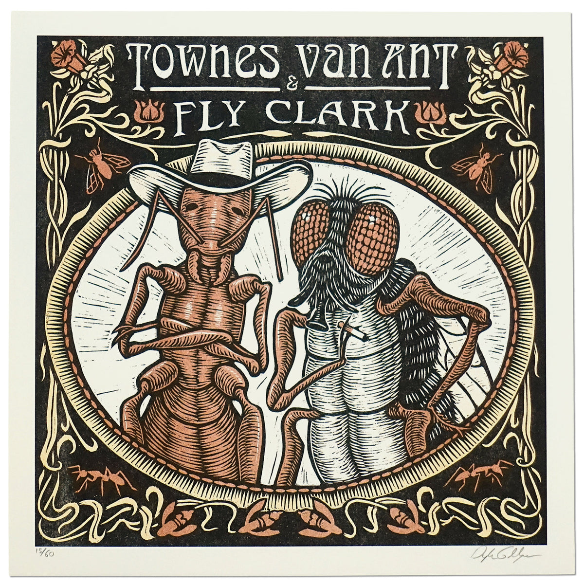 Townes Van Ant and Fly Clark Print